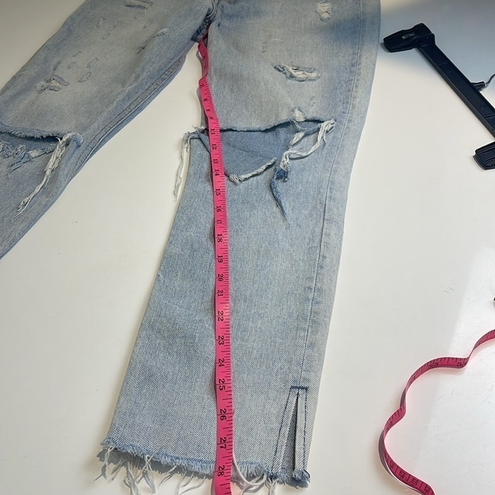 GRLFRND Karolina distressed high-rise slim-leg straight jeans Size 28 - Picture 10 of 13